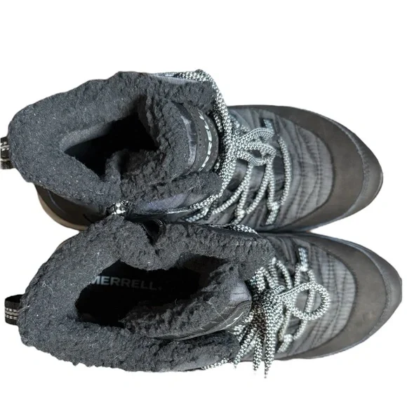 Merrell Thermo Kiruna Mid Waterproof Boots Black Vibram Sz 7.5 - Picture 7 of 11